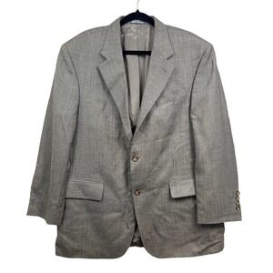 Oscar De La Renta Blazer Suit Sport Coat‎ Silk Wool Double Button Men Size 44R